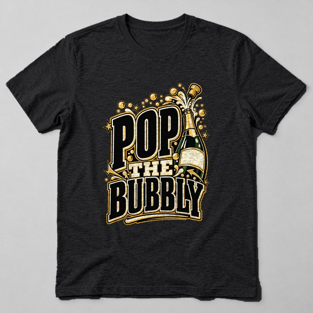 Pop the Bubbly T-Shirt in Black
