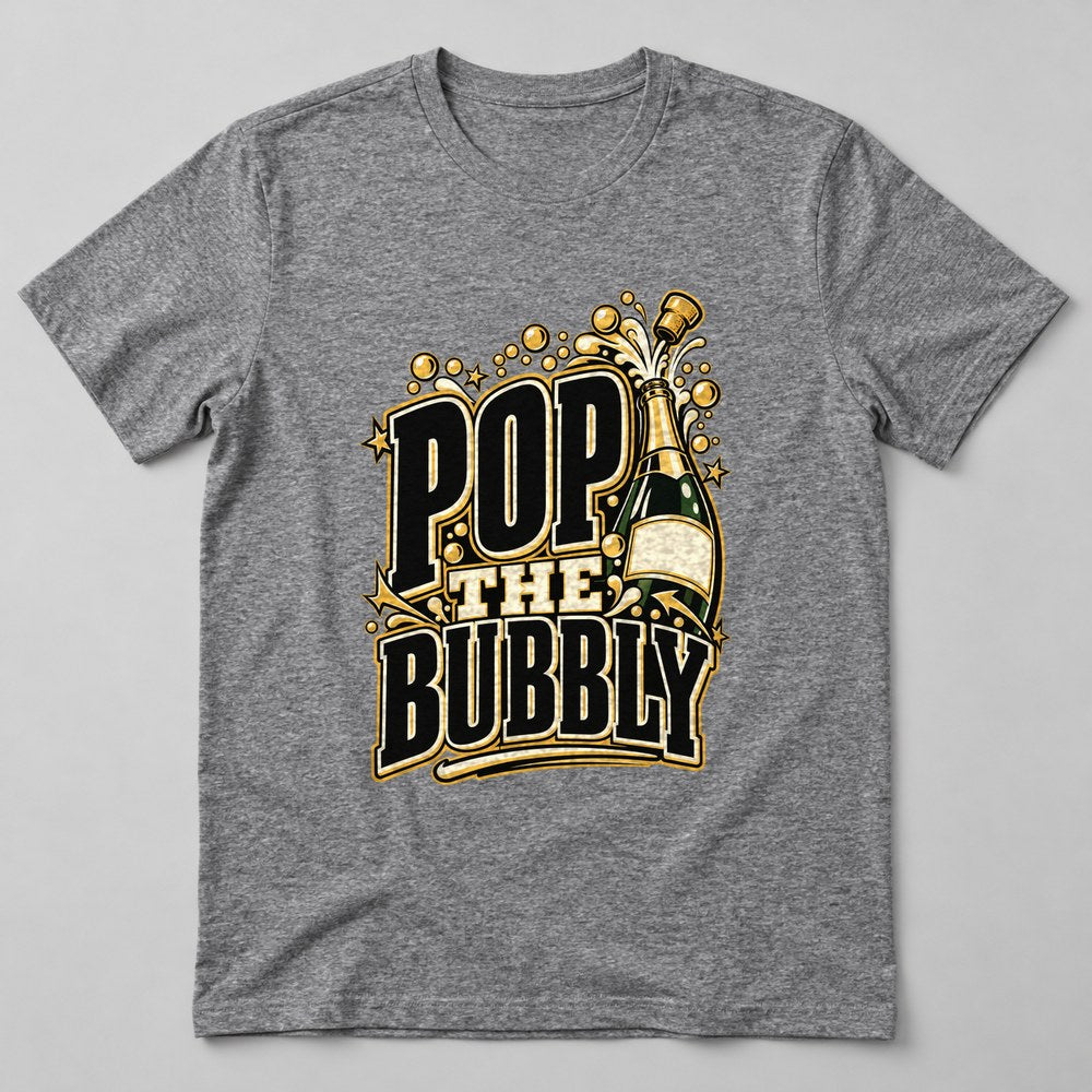 Pop the Bubbly T-Shirt in Heather Grey