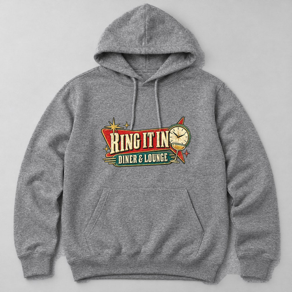 Ring It in Diner & Lounge Hoodie in Heather Grey