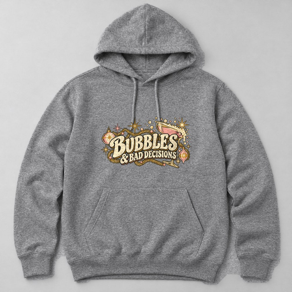 Bubbles & Bad Decisions Hoodie in Heather Grey