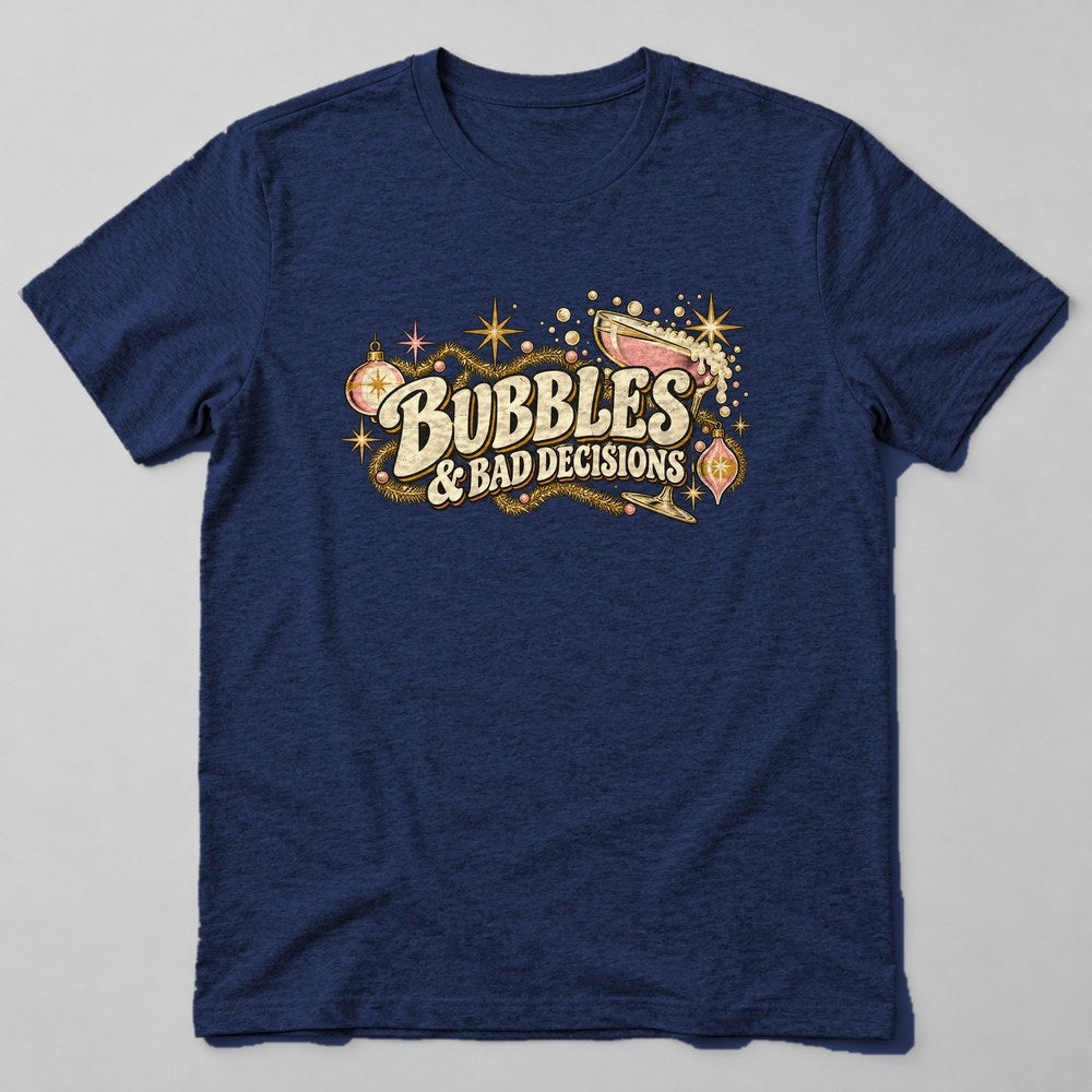 Bubbles & Bad Decisions T-Shirt in Navy