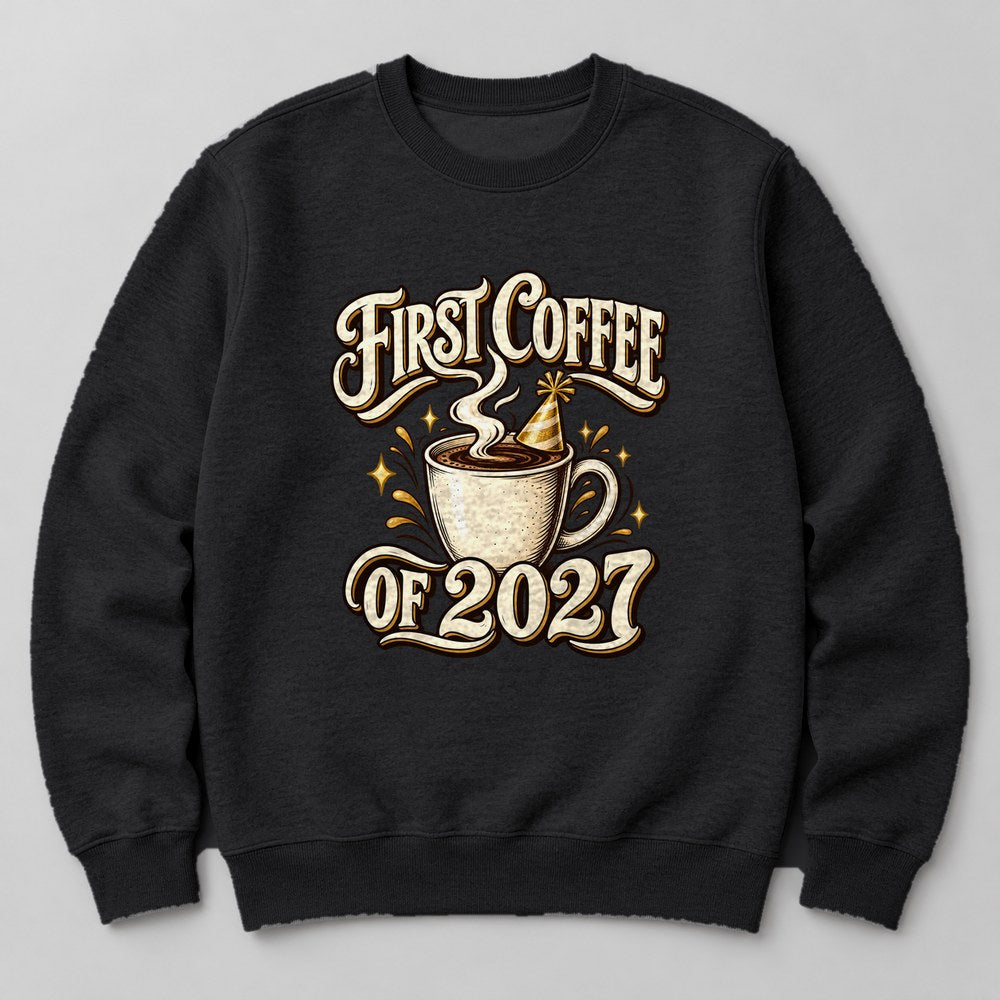 First Coffee of 2027 Sweatshirt in Black