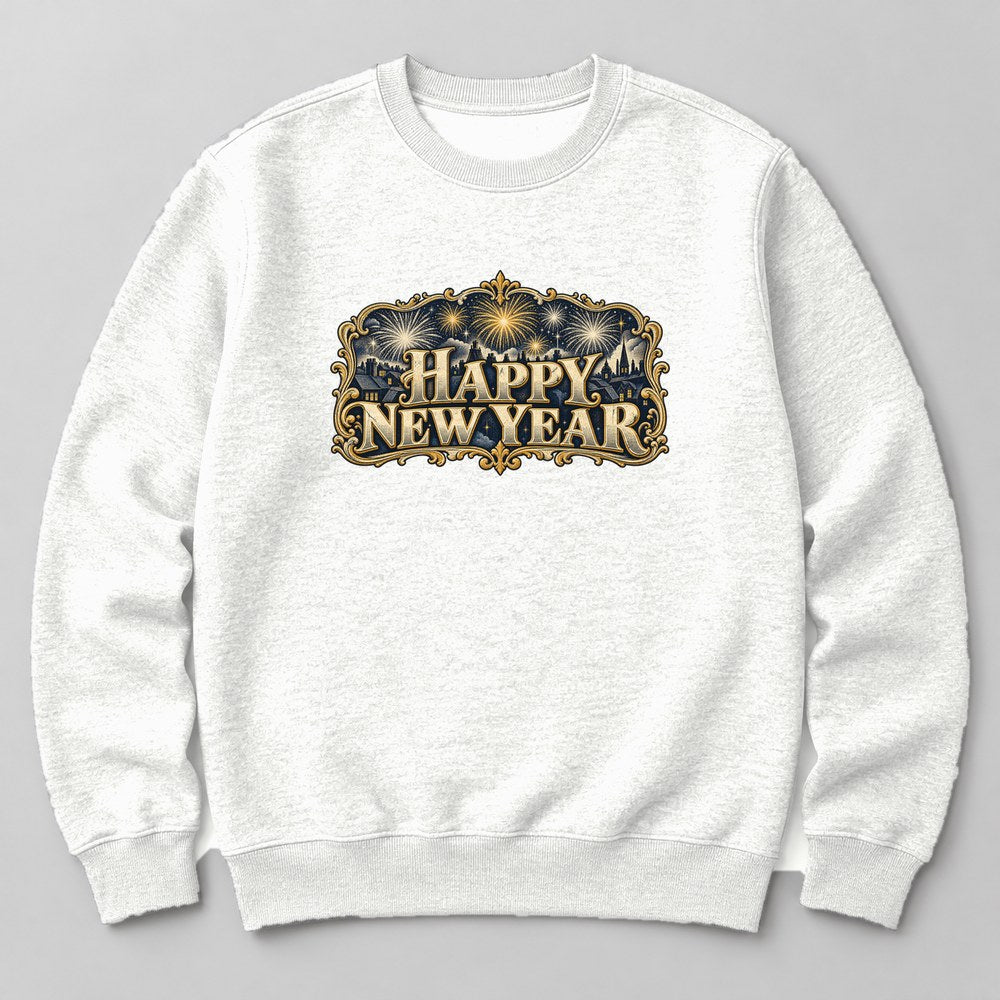 Happy New Year Sweatshirt in White