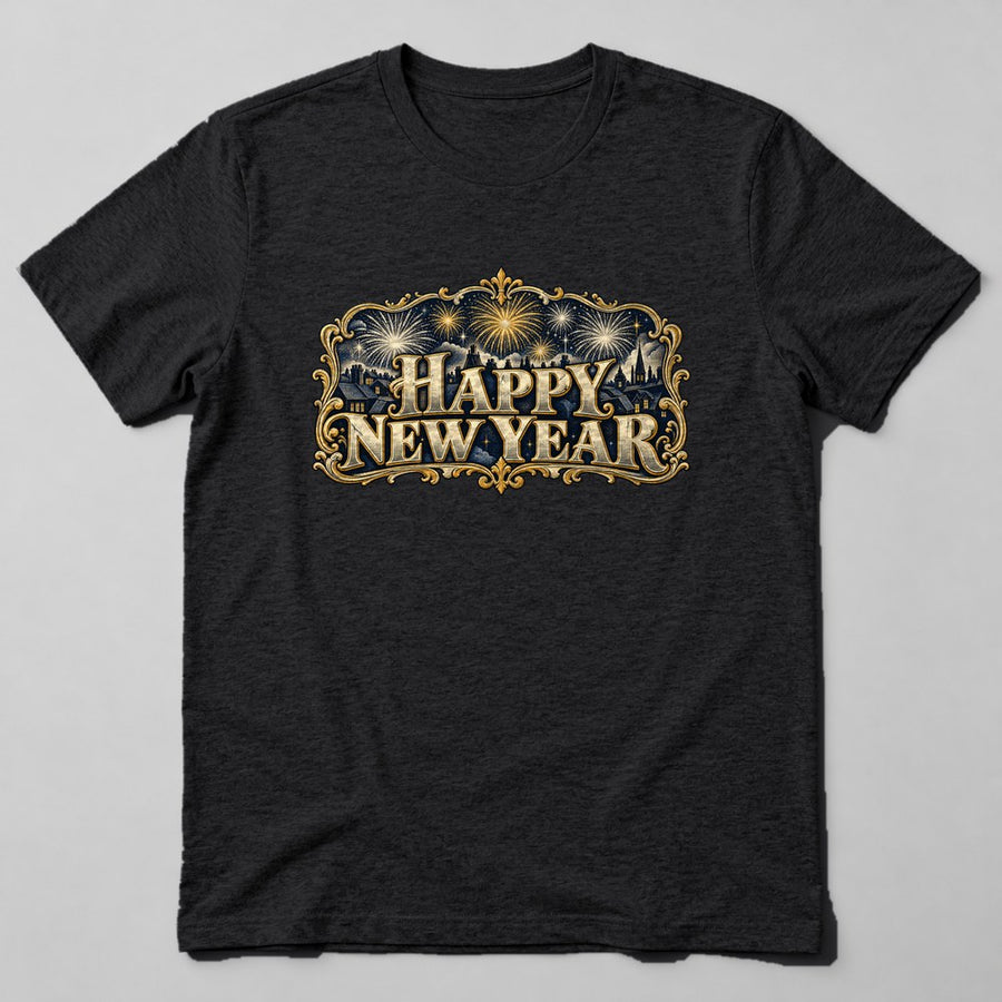Happy New Year T-Shirt in Black