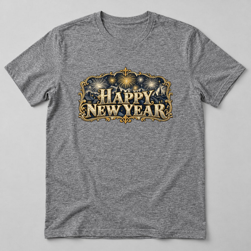 Happy New Year T-Shirt in Heather Grey