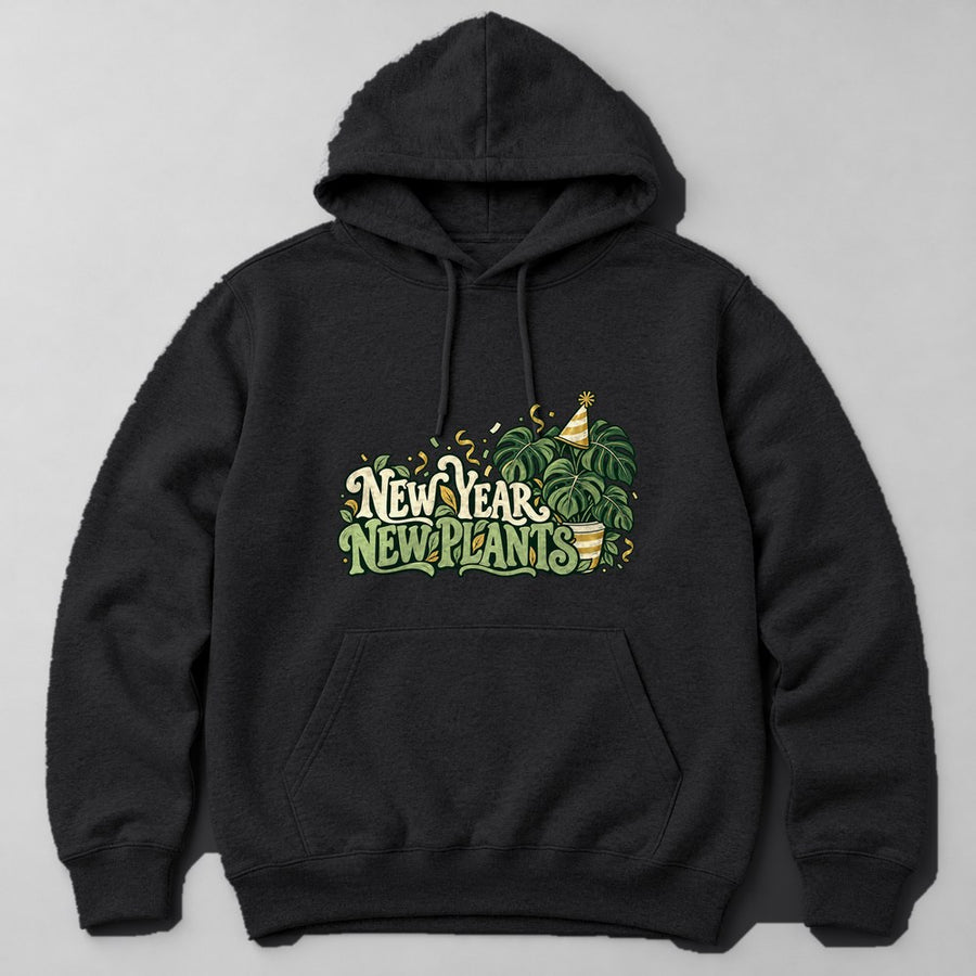 New Year New Plants Hoodie in Black