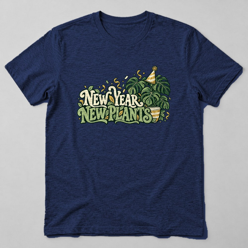 New Year New Plants T-Shirt in Navy