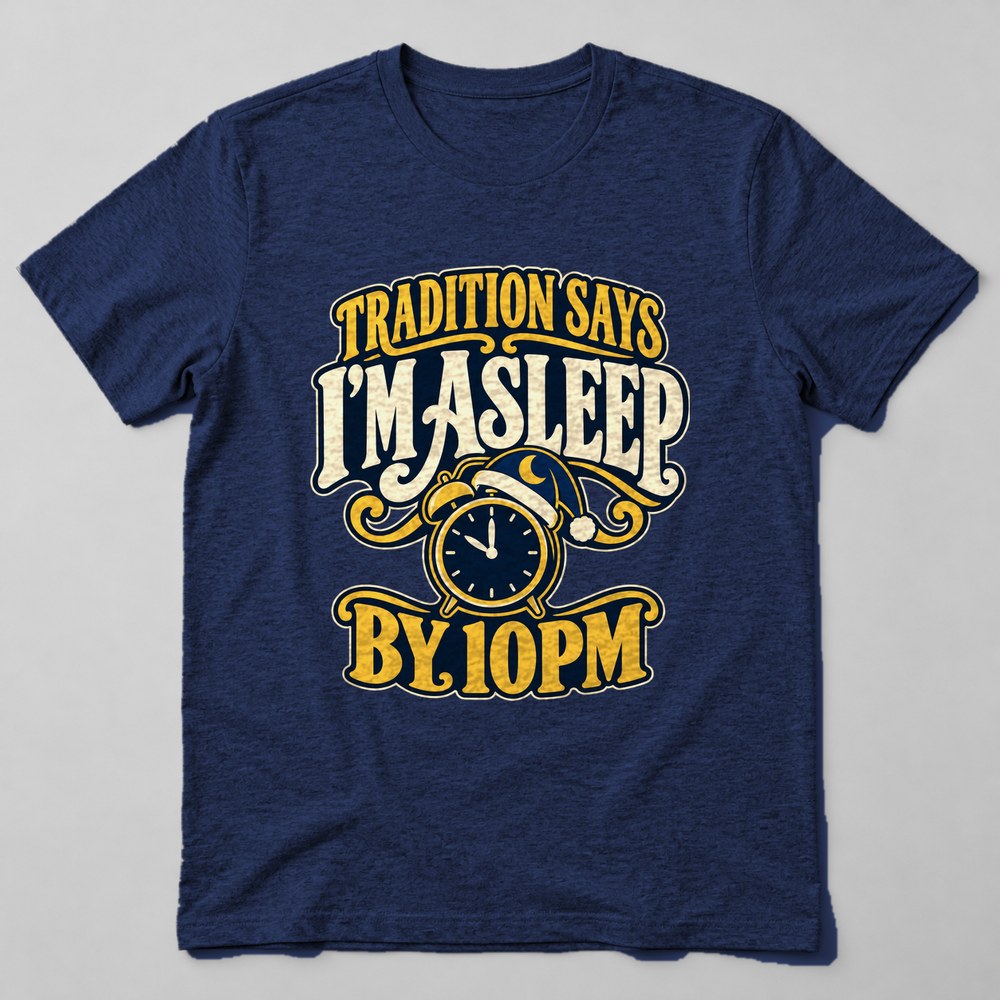 Tradition Says I'm Asleep by 10pm T-Shirt in Navy