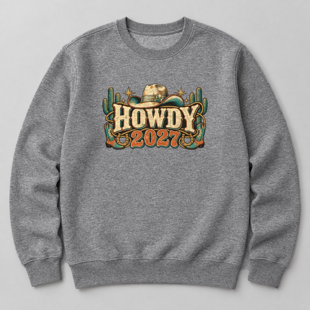 Howdy 2027 Sweatshirt in Heather Grey