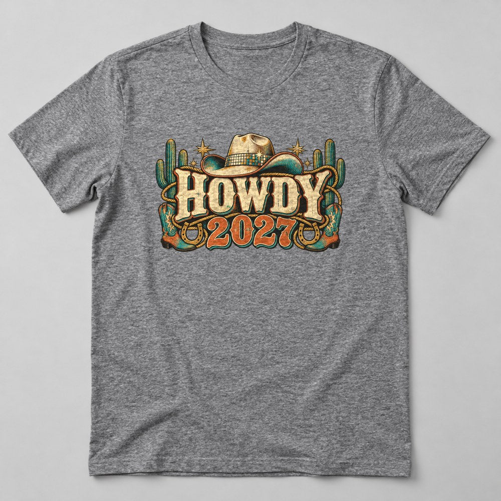 Howdy 2027 T-Shirt in Heather Grey