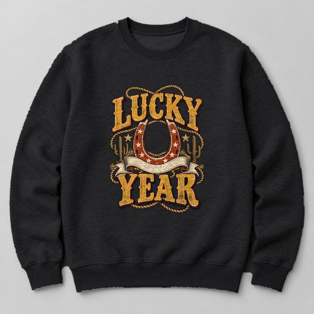 Lucky Year Sweatshirt in Black