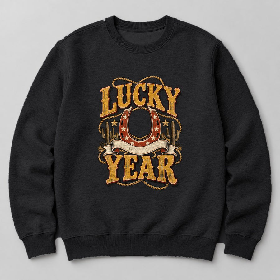 Lucky Year Sweatshirt in Black