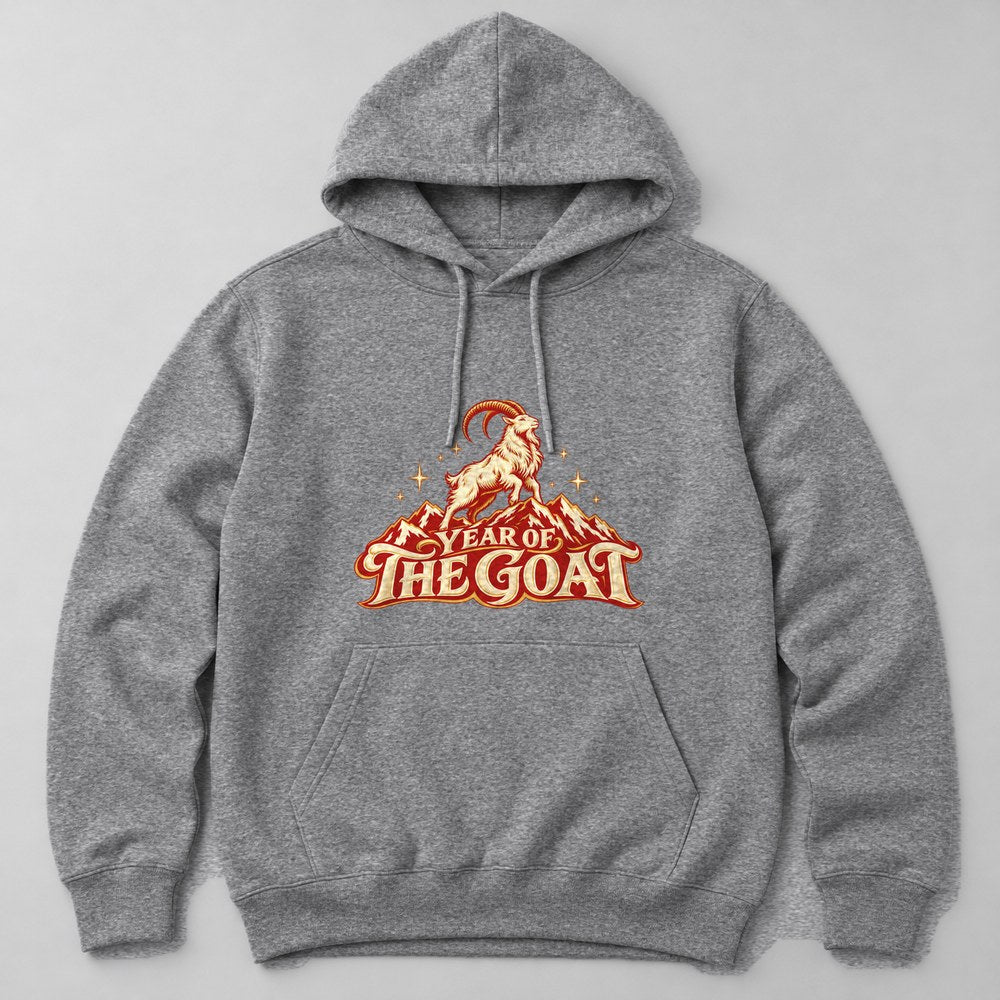 Year of the Goat Hoodie in Heather Grey