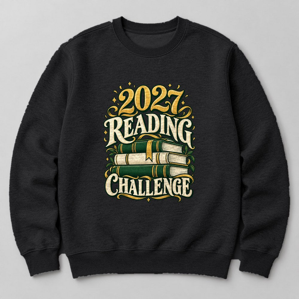 2027 Reading Challenge crewneck sweatshirt in Black