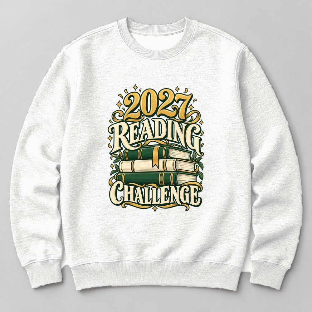 2027 Reading Challenge crewneck sweatshirt in White