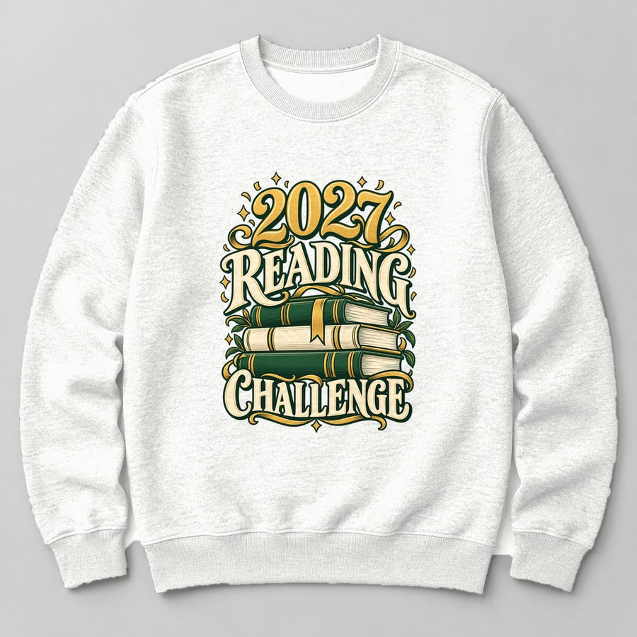 2027 Reading Challenge crewneck sweatshirt in White