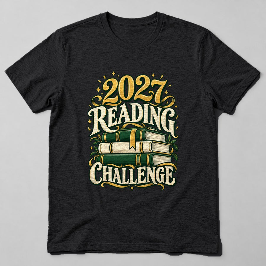 2027 Reading Challenge T-Shirt in Black