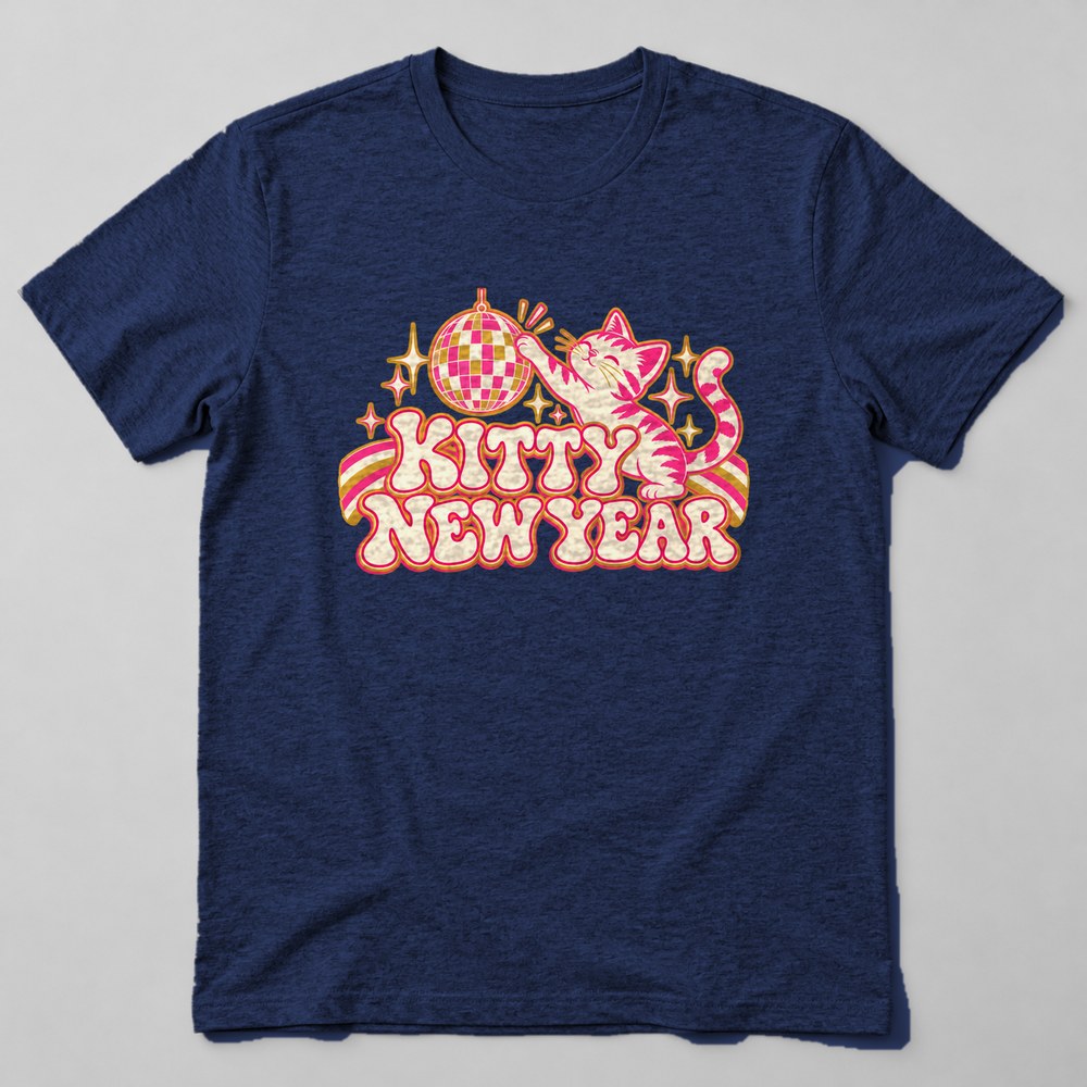 Kitty New Year T-Shirt in Navy