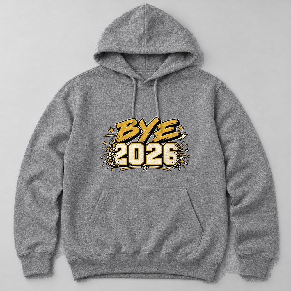 Bye 2026 Hoodie in Heather Grey