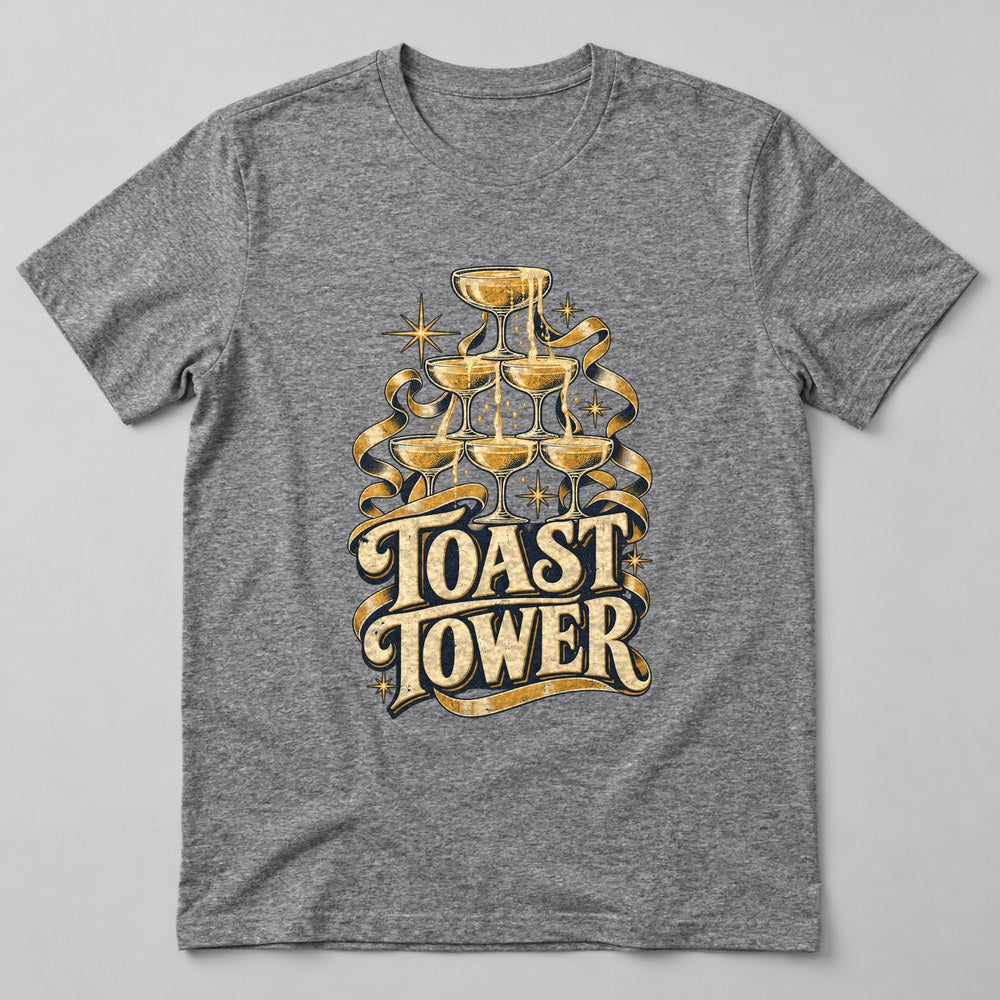 Toast Tower T-Shirt in Heather Grey