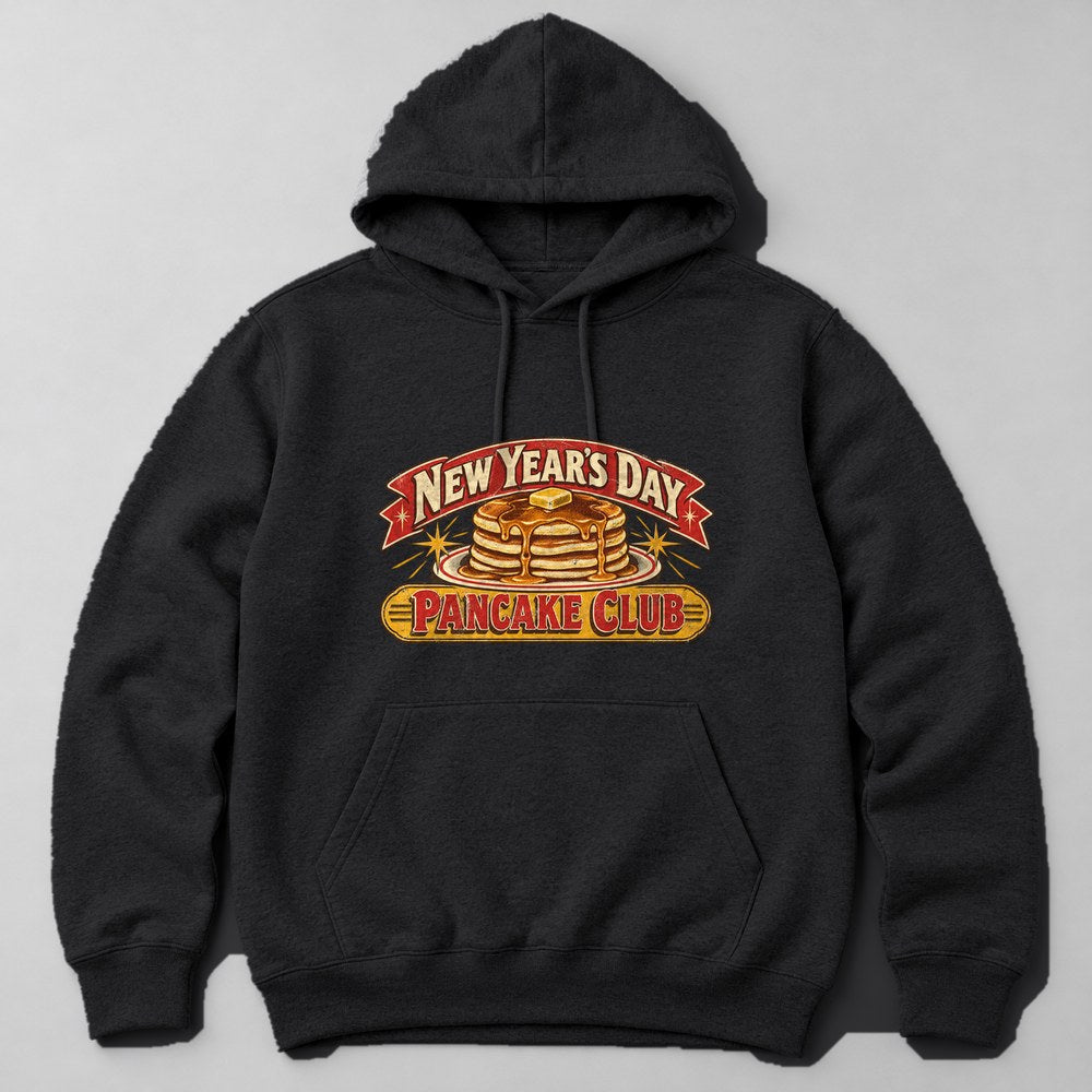 New Year's Day Pancake Club Hoodie in Black