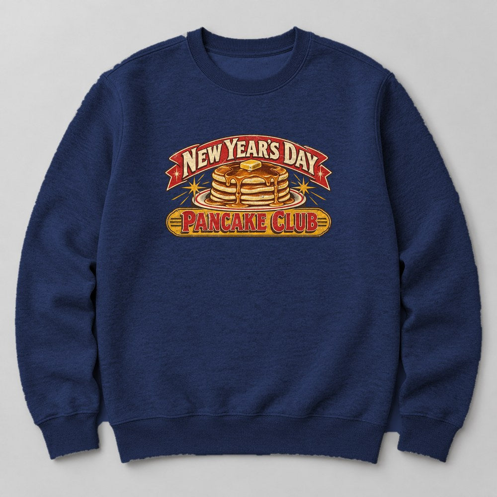 New Year's Day Pancake Club Sweatshirt in Navy