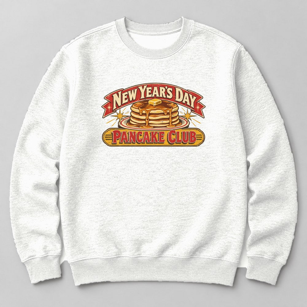 New Year's Day Pancake Club Sweatshirt in White