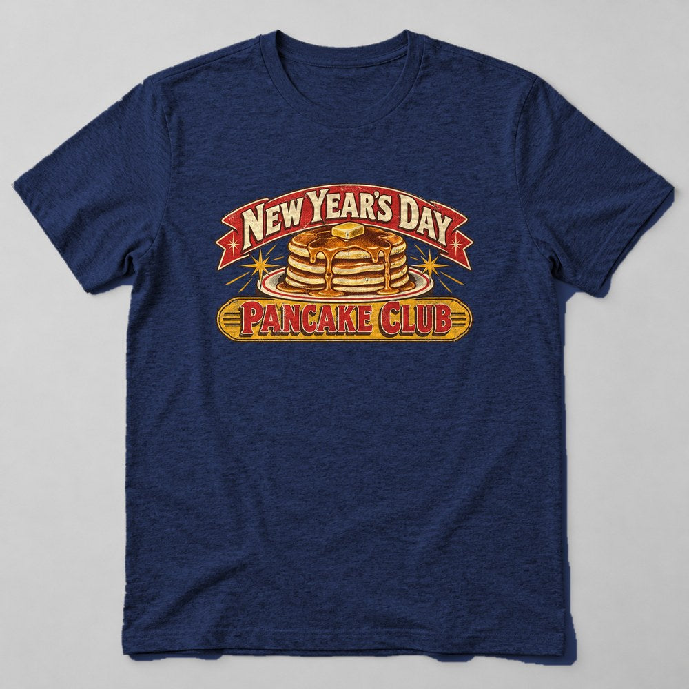 New Year's Day Pancake Club T-Shirt in Navy