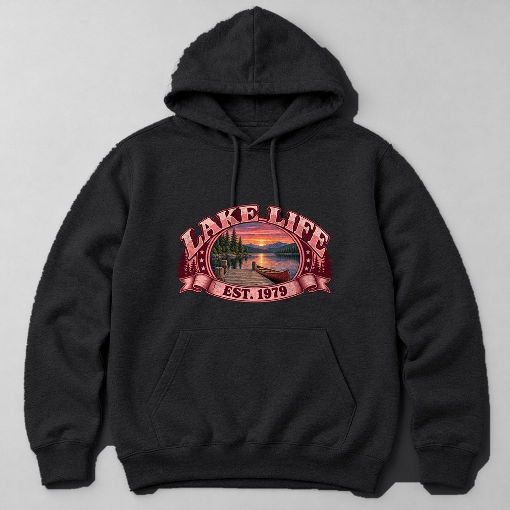 Lake Life Est. 1979 Hoodie in Black