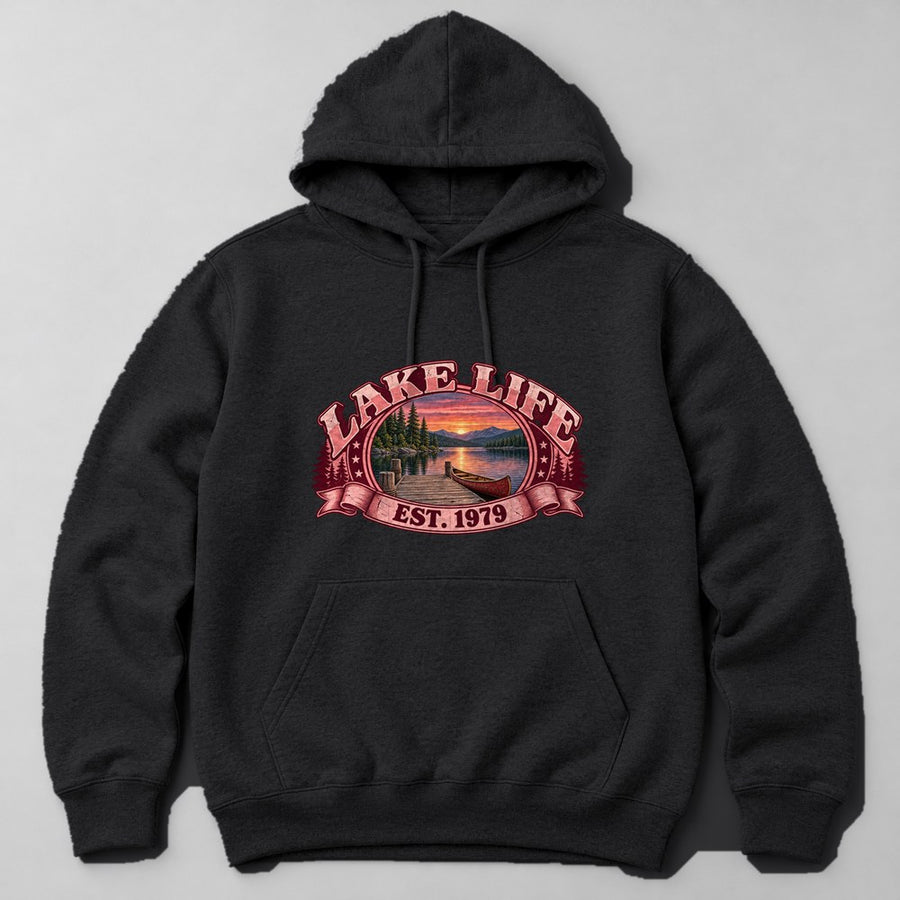 Lake Life Est. 1979 Hoodie in Black