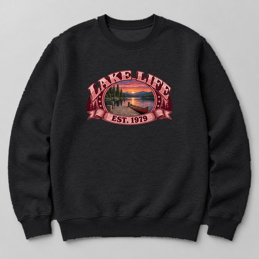 Lake Life Est. 1979 Sweatshirt in Black
