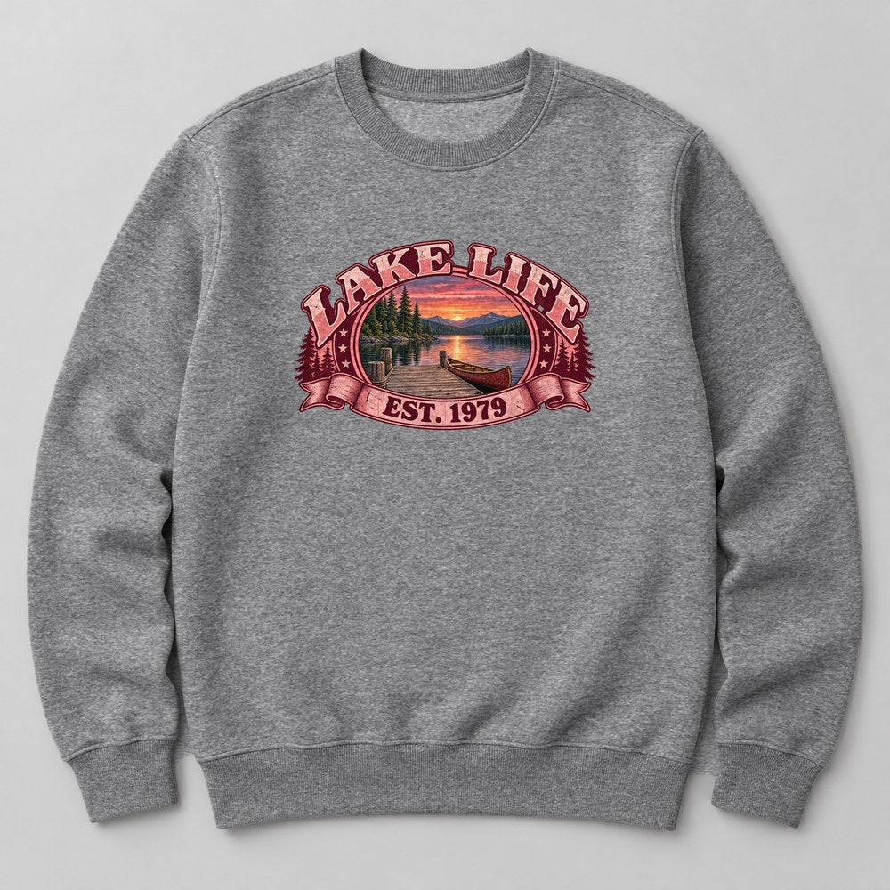 Lake Life Est. 1979 Sweatshirt in Heather Grey