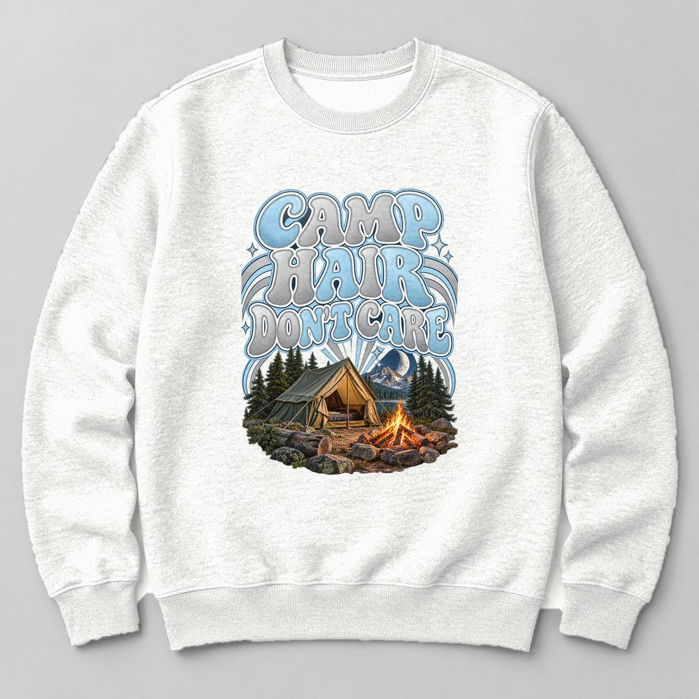 Camp Hair Don't Care Sweatshirt in White