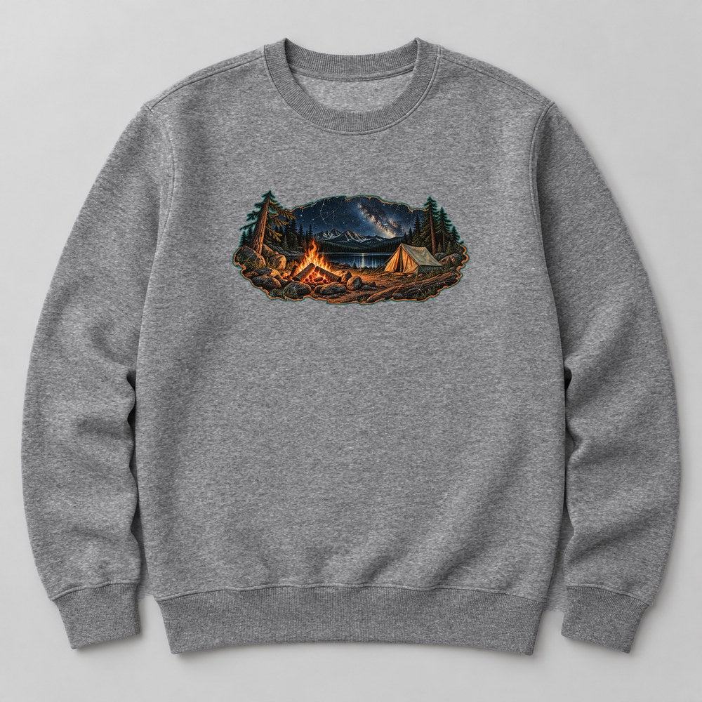 Campfire Night Sweatshirt in Heather Grey