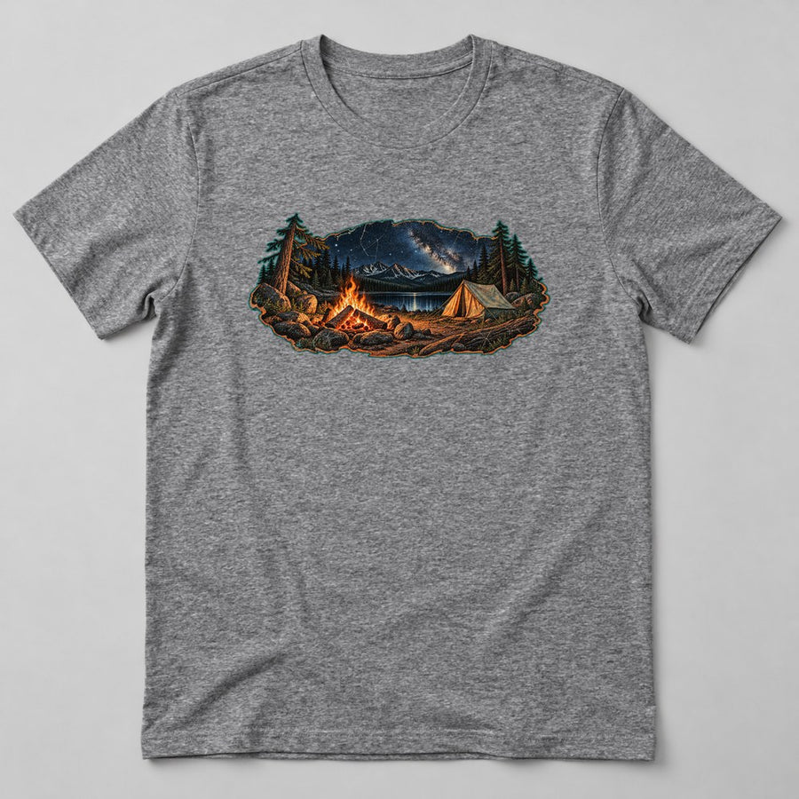 Campfire Night T-Shirt in Heather Grey