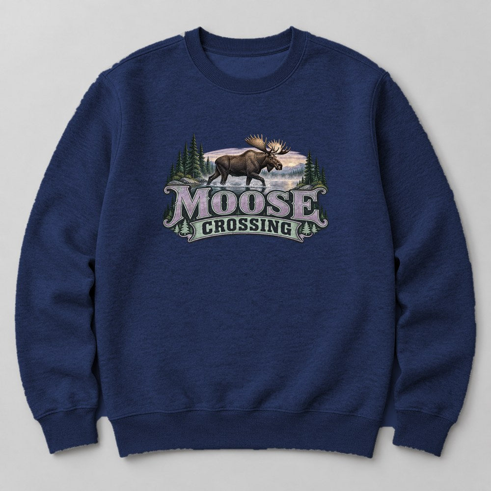 Moose Crossing Sweatshirt in Navy