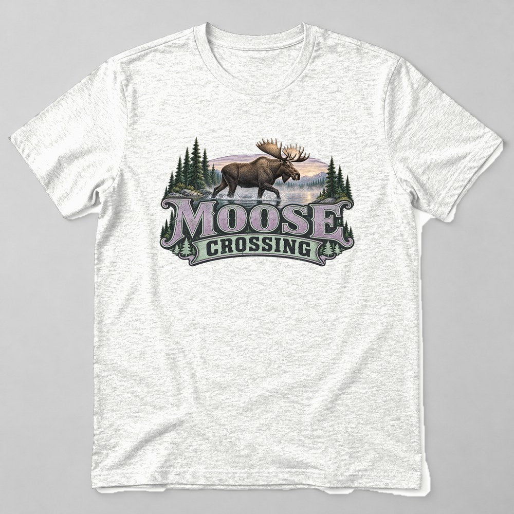 Moose Crossing T-Shirt in White
