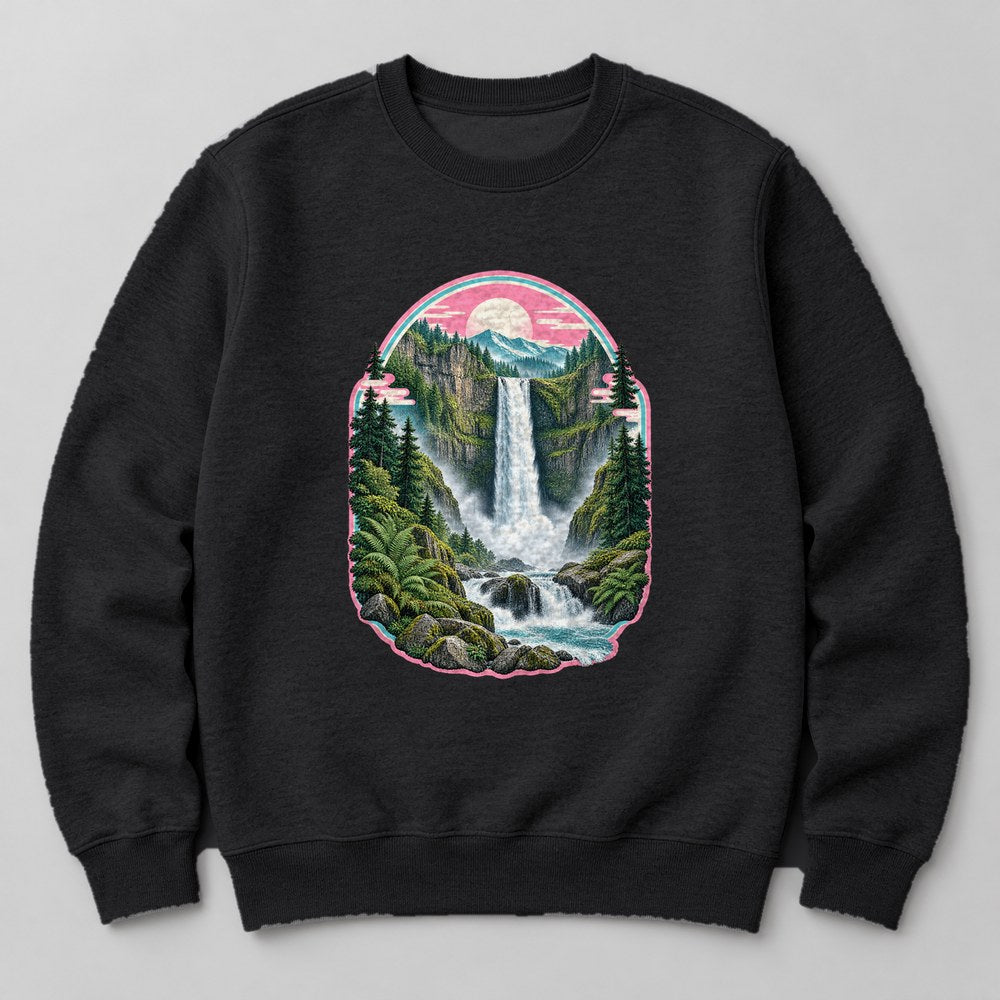 Waterfall Fern Sweatshirt in Black