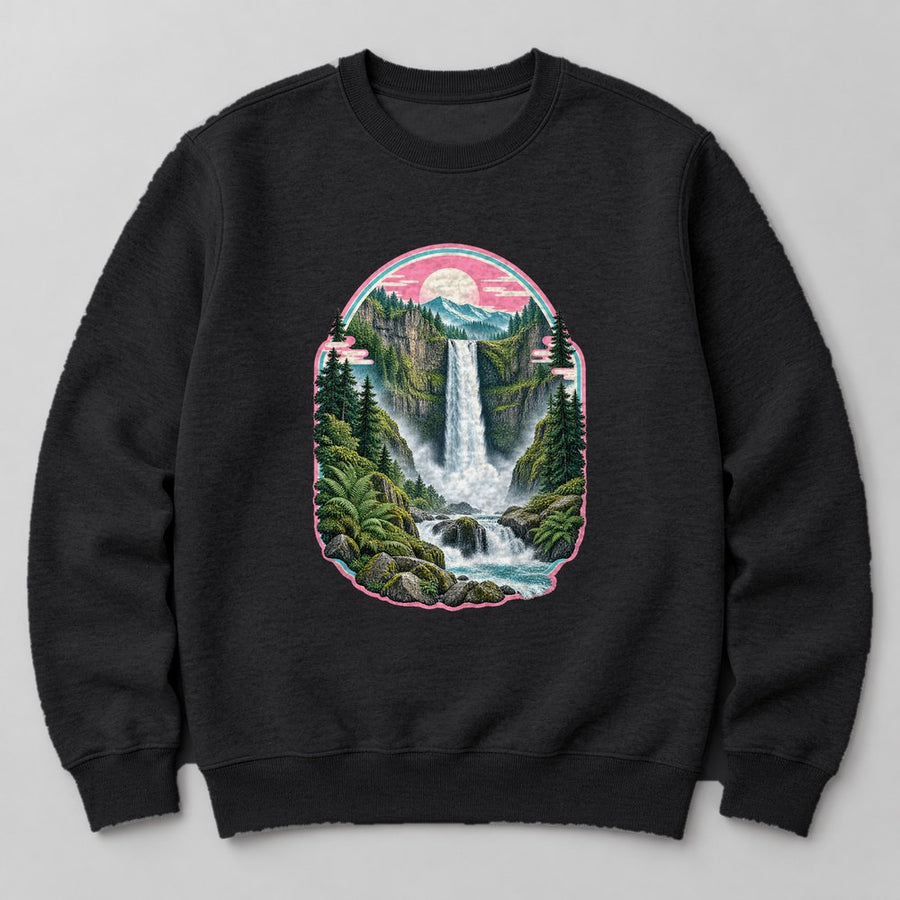 Waterfall Fern Sweatshirt in Black
