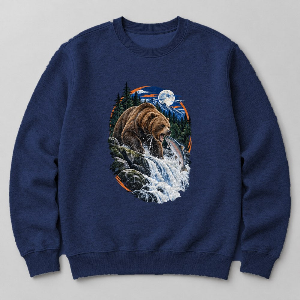 Bear Salmon Sweatshirt in Navy