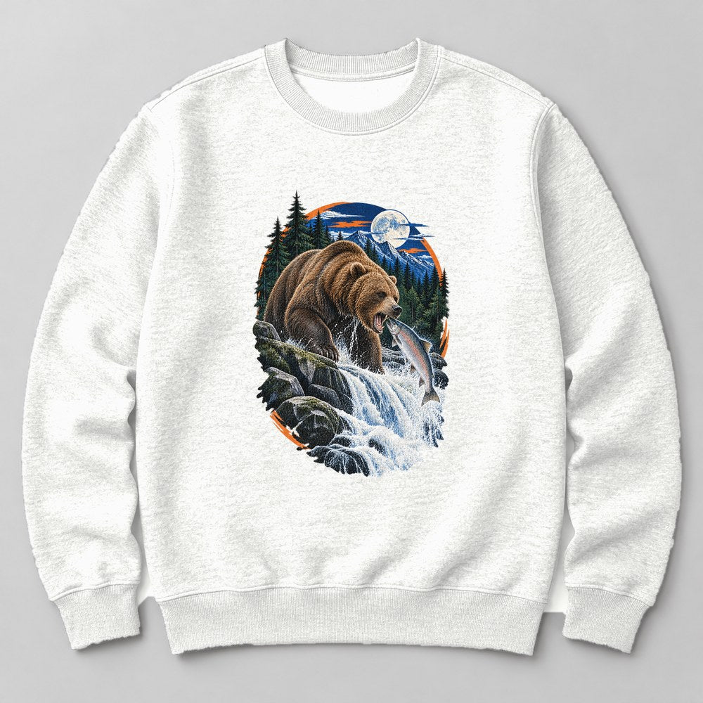 Bear Salmon Sweatshirt in White