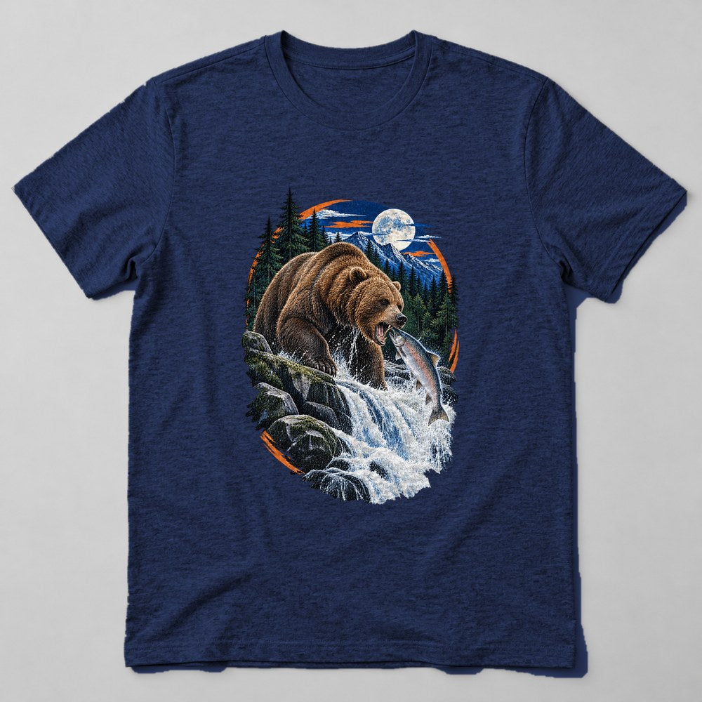 Bear Salmon T-Shirt in Navy
