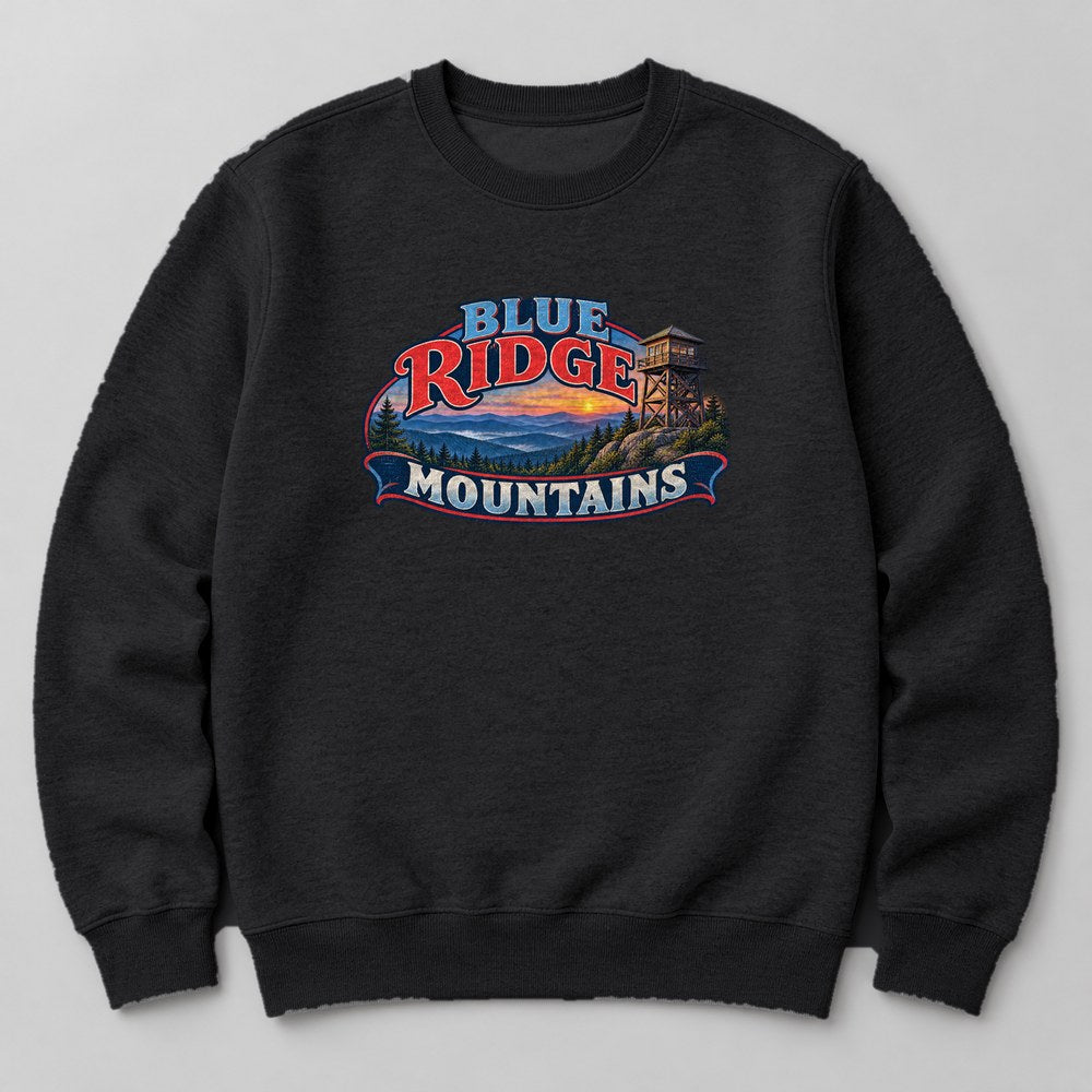 Blue Ridge Mountains Sweatshirt in Black