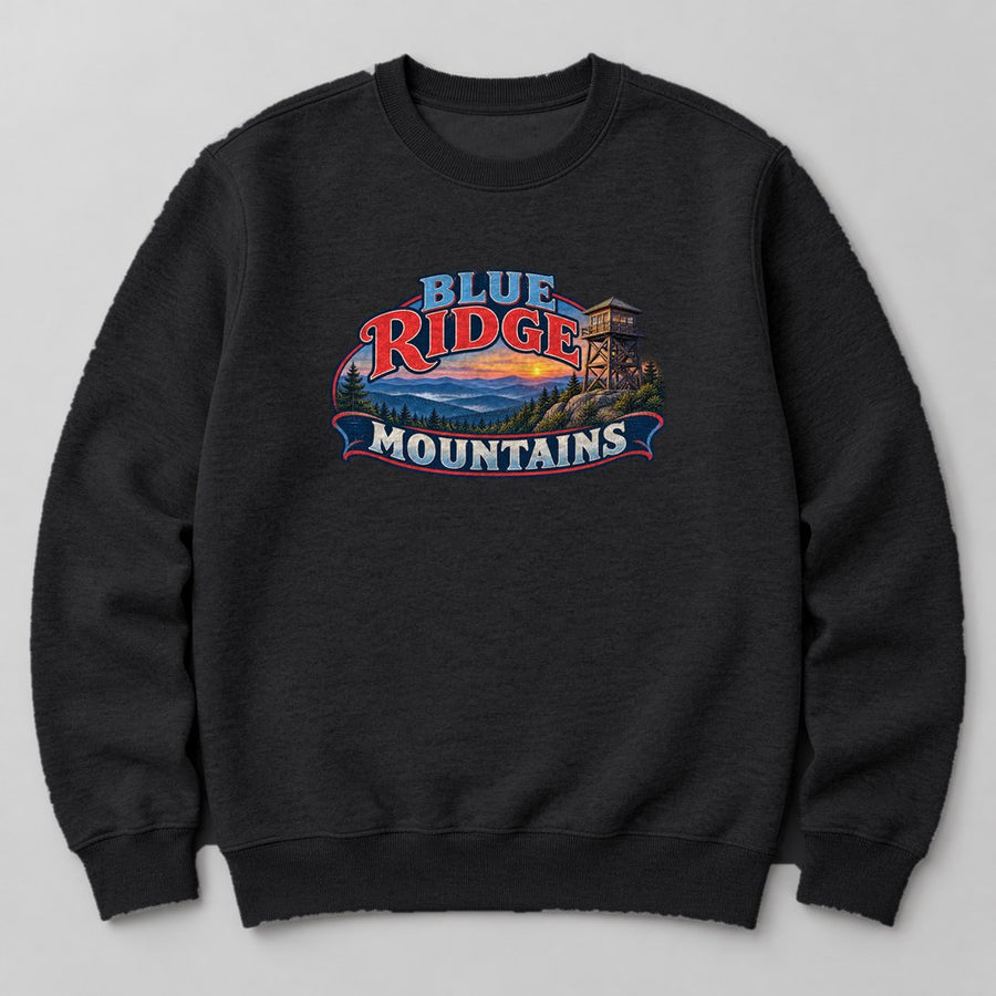 Blue Ridge Mountains Sweatshirt in Black