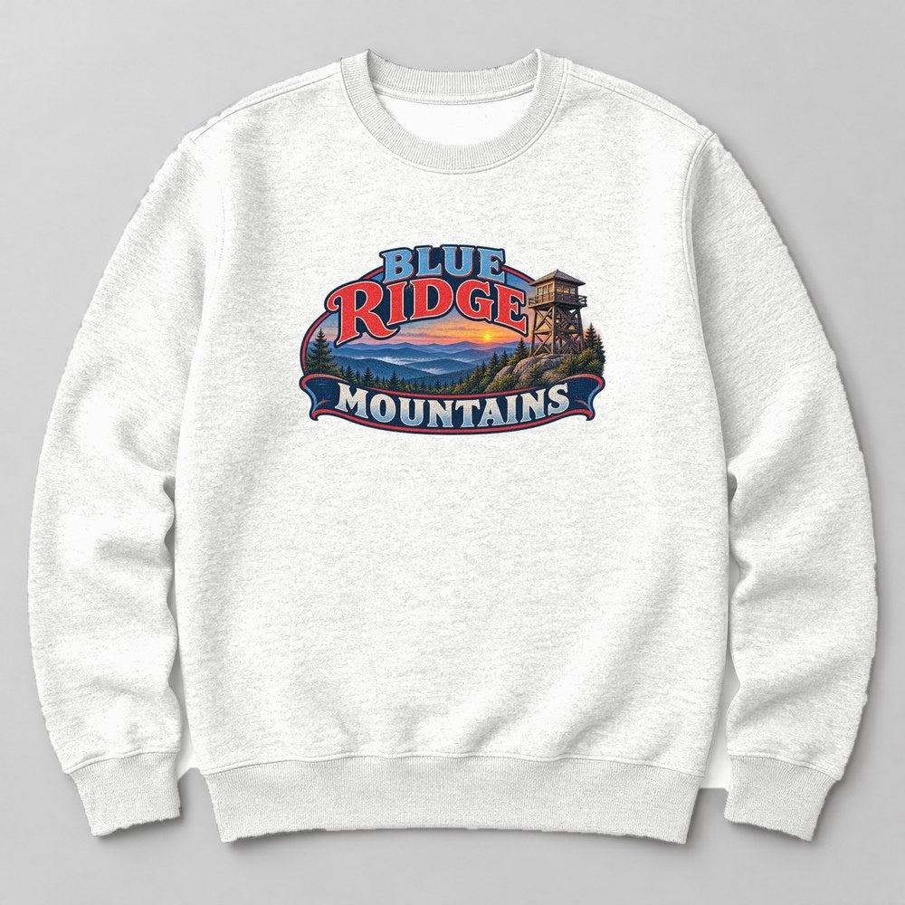 Blue Ridge Mountains Sweatshirt in White