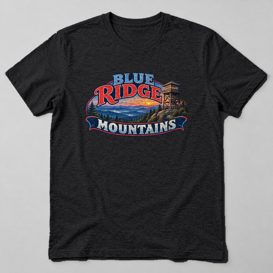 Blue Ridge Mountains T-Shirt in Black