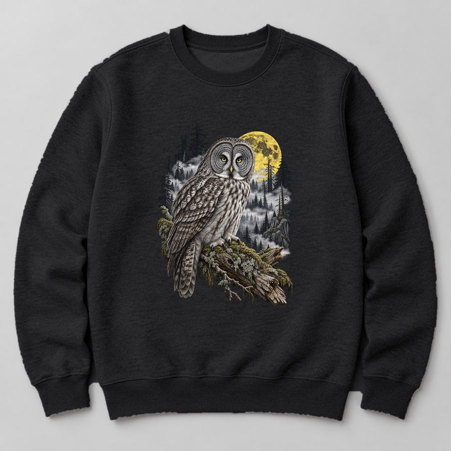Owl Forest Sweatshirt in Black