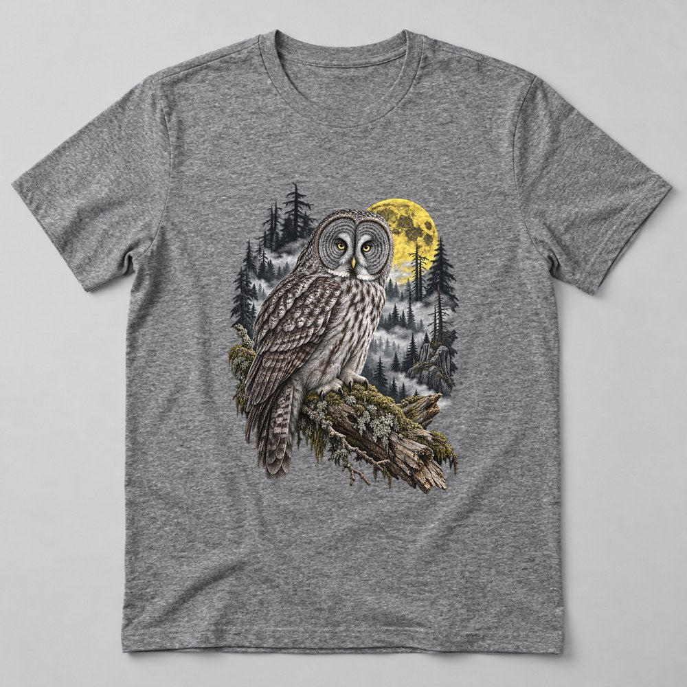 Owl Forest T-Shirt in Heather Grey