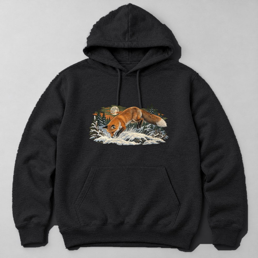 Fox Snow Hoodie in Black