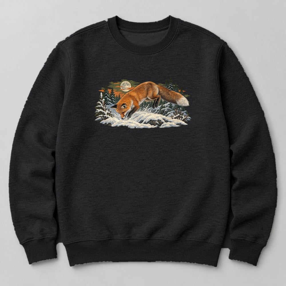 Fox Snow Sweatshirt in Black